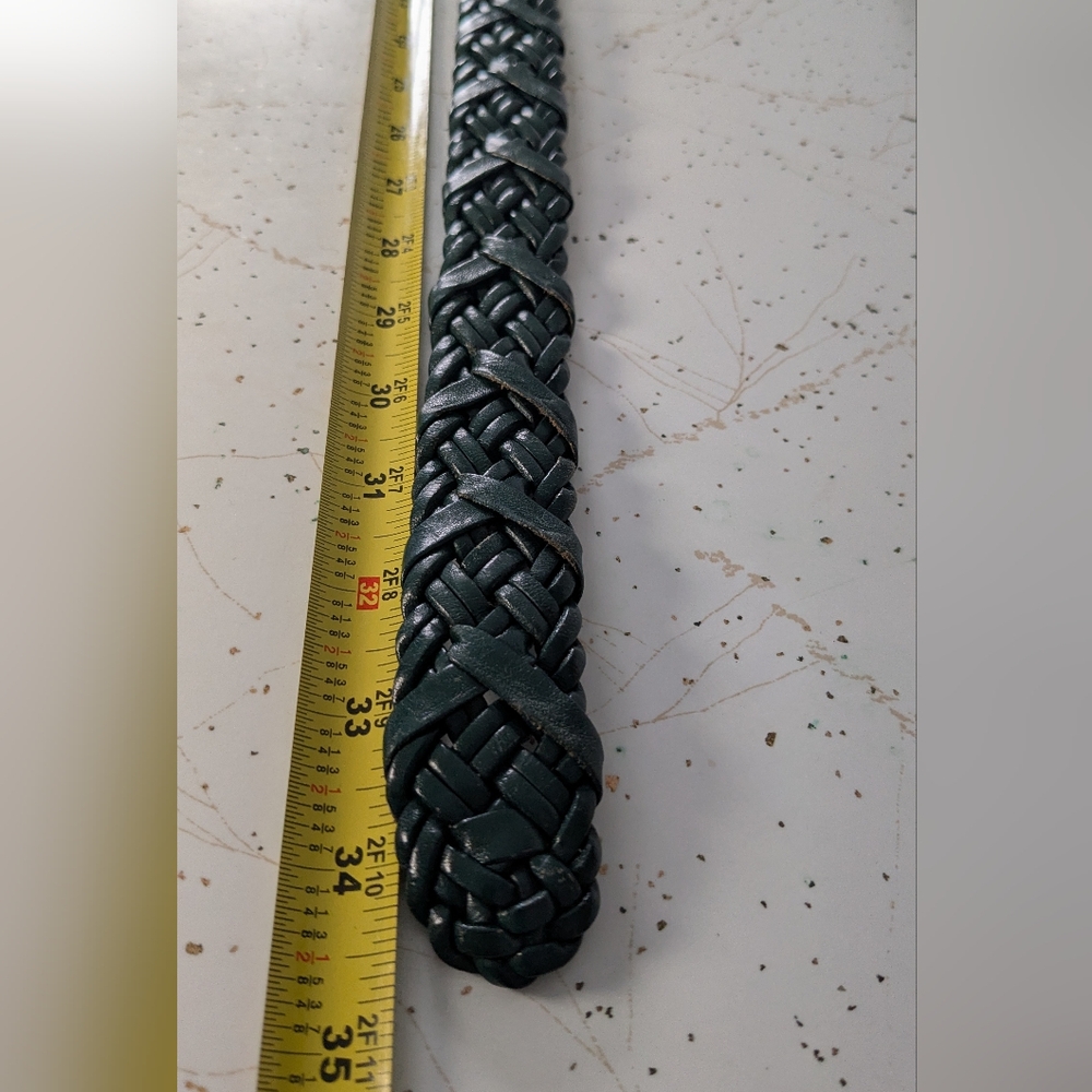 Talbots Green and Gold Braided Belt with Intricate Design - Picture 6 of 9